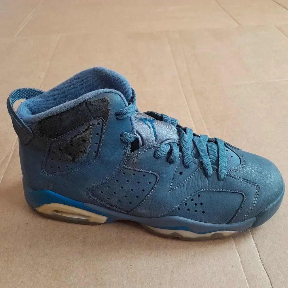 Nike Air Jordan 6 Retro 384665-400 Blue Basketball Sneakers Size 6.5Y Women 8